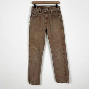 Vintage 90s Worn Wrangler Denim Jeans 100% Cotton Rigid Straight High Rise Waist